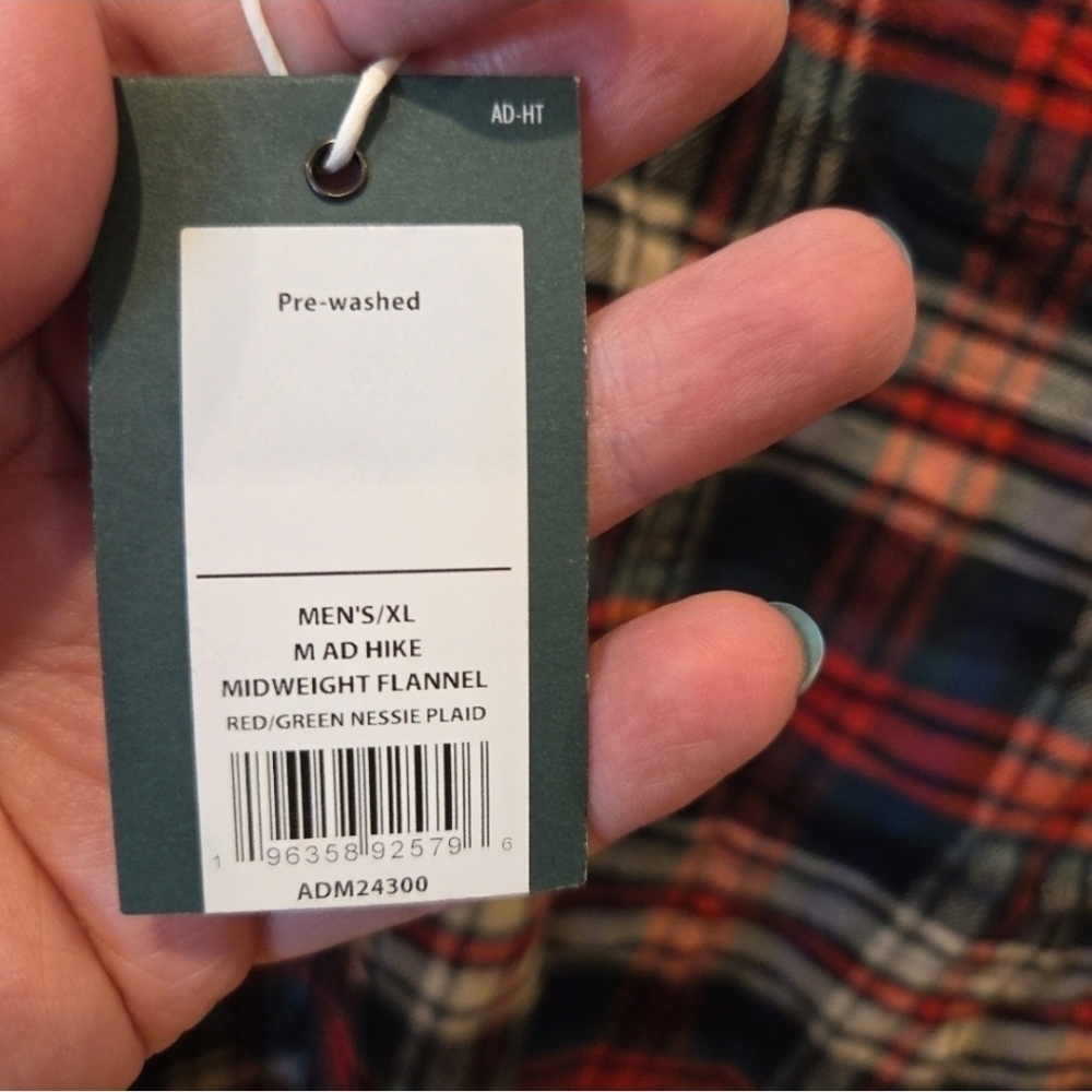 Alpine Design Mens XL Midweight Flannel Red Green Nessie Plaid Shirt New Outdoor - Picture 7 of 9